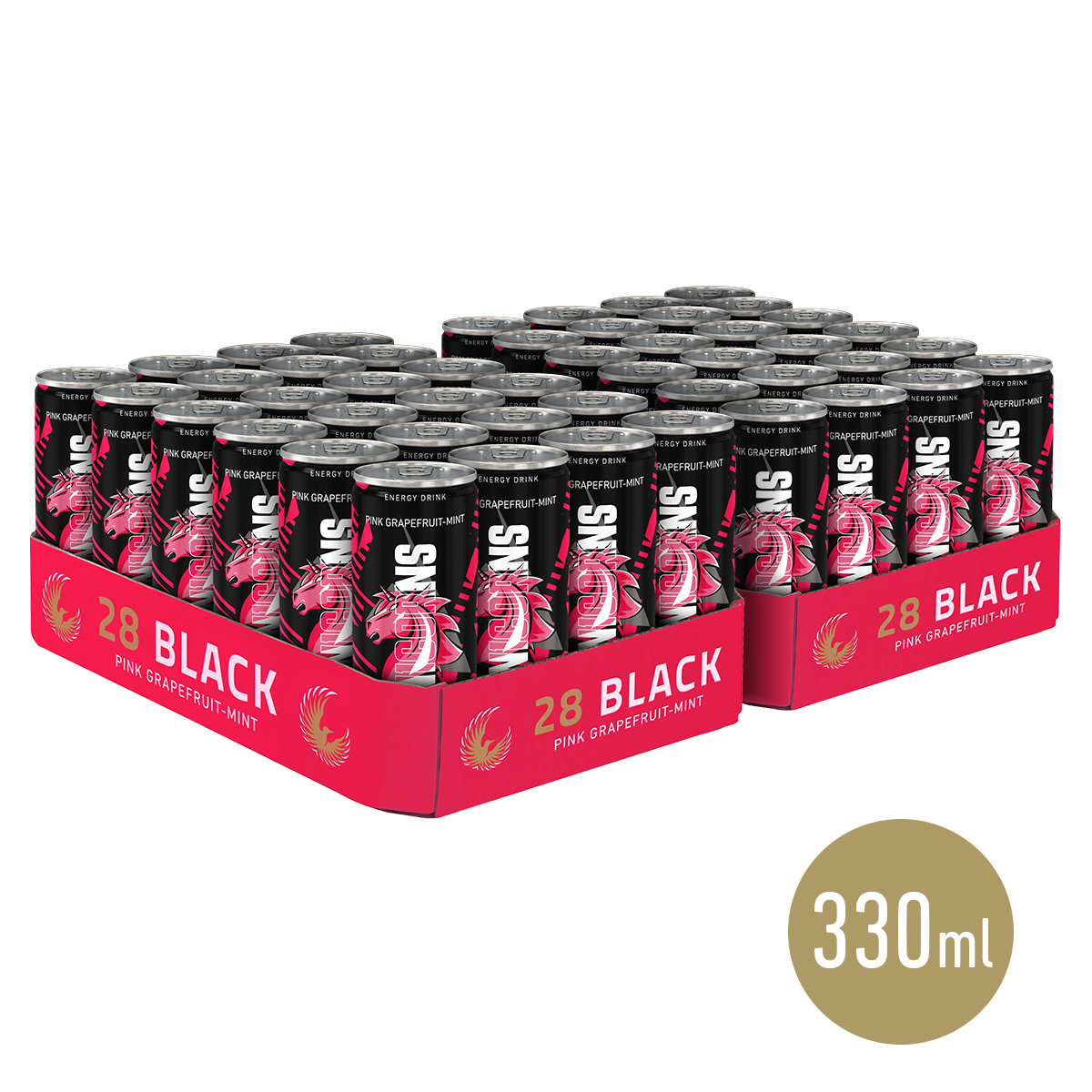 UNICORNS OF LOVE PINK LIMITED EDITION FOR WINNERS - 28 BLACK Pink Grapefruit-Mint 330ml - 2 x 24er Tray - !!! Achtung: MHD 19.07.2024 !!!